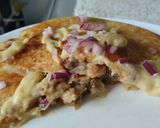 Foto del paso 8 de la receta: Arepa🫓de yuca rellena de carne🥩bbq y queso🥯🧀🧇