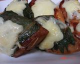 A picture of step 4 of Chicken Tenders With Garlic Soy Sauce Shiso Leaves and Cheese.