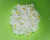 A picture of step 3 of Sushi Balls with Cured Ham & Corn.