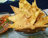 A picture of step 6 of Mexican tomato Salsa with Nachos.