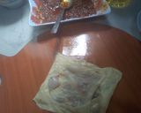 Une image de l'étape 2 de Mahjeb recette Algérienne (msemen avec sauce rouge).