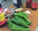青辣椒塞肉的食譜步驟1照片