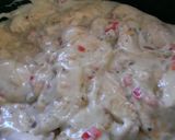 A picture of step 4 of Crockpot chicken and stuffing.