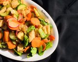 A picture of step 17 of Fattoush salad.