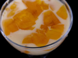 Mango jelly custard