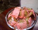 A picture of step 6 of Banana groundnut cake with buttercream.