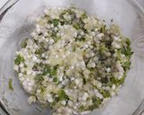 A picture of step 2 of Sabudana thali peeth.