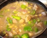 A picture of step 2 of Chicken corn -chilli with veg fried rice.