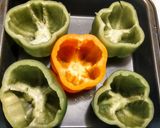 A picture of step 1 of Becks Stuffed Peppers.