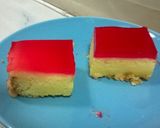 A picture of step 4 of Custard cake with jello topping.