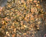 A picture of step 2 of Lal saag.