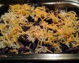 A picture of step 2 of oven roasted cheesy purple cabbage.