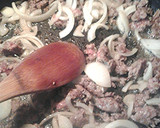 A picture of step 1 of Cheeseburger in paradise, hash.