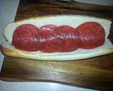 A picture of step 10 of Philly pepperoni pizza steak.