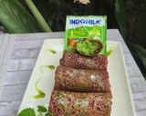 Foto langkah ke 7 dari resep Dadar Gulung Coklat Isi Unti Matcha Istimewa 💚.