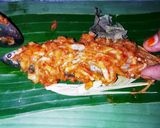 Foto langkah ke 7 dari resep Pepes Ikan Belanak Sambal Pencit (Mangga Muda).