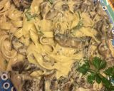 A picture of step 5 of Creamy Pasta with Mushrooms.