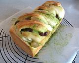 A picture of step 14 of Twisted Soy Milk Bread with Amanatto (Candied Beans) and Green Tea.