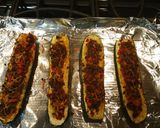 A picture of step 7 of Zucchini Taco Boats.