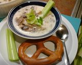 A picture of step 5 of Cream of mushroom soup.