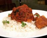 A picture of step 3 of White Rice,Plantain and Stew.