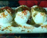 A picture of step 5 of Rasgulla Dahi vada.