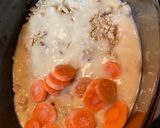 A picture of step 1 of Crockpot Chicken and stuffing.