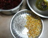 A picture of step 2 of Beetroot corn palyam.
