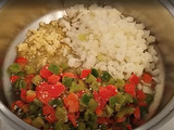 Crema de arroz con calabacín y patatas