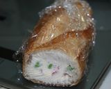 A picture of step 5 of Christmas Colored Stuffed Baguettes.