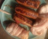 A picture of step 3 of Bacon Wrapped Stuffed Sausages.