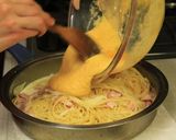 A picture of step 5 of Happy Pasta Carbonara.