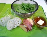 A picture of step 1 of Lotus Root and Sweet Potato Salad with Pear Sauce.