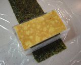 A picture of step 4 of Spam Musubi.