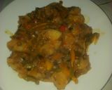 A picture of step 1 of Lentils,Irish potatoes and unripe bananas.