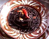 A picture of step 18 of Pasta alla Puttanesca with Handmade Black Pasta.