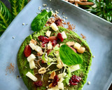 Foto del paso 1 de la receta: Pancakes veganos de espinacas, plátano, jengibre y arándanos