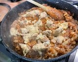 Une image de l'étape 20 de Risotto aux asperges, tomates, mont d’or et jambon croustillant.