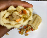 A picture of step 6 of Title:Chicken pancake wrap.