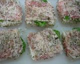 A picture of step 2 of Pan Fried Pork-Wrapped Hanpen Fish Cakes with Basil.