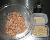 A picture of step 1 of Pan-Fried Rice Balls Made with Soy Sauce Seasoned Bonito Flakes!.