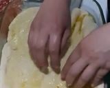 A picture of step 6 of Focaccia turned into pizza.