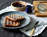 A picture of step 8 of Vegan Waffles with Warm Blueberry and Maple Syrup Compote.