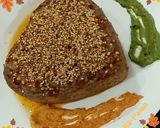 A picture of step 3 of Lahsuni Whole Massor Dhokla.