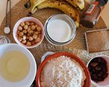รูปขั้นตอนการทำที่ 1 ของ ขนมปังกล้วยลูกเกดถั่ว (Banana Bread with raisins and Hazelnut)​