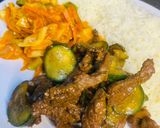 A picture of step 4 of Korean Beef with Cucumber.