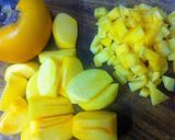 A picture of step 1 of Kanya's Persimmon Salad With Honey Sauce.