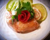A picture of step 5 of Salmon roll with white cheese and aromatic herbs😜😜👍👍.