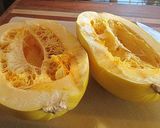 A picture of step 1 of Pesto Spaghetti Squash.