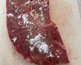 A picture of step 1 of Steak & Blue cheese pasta.